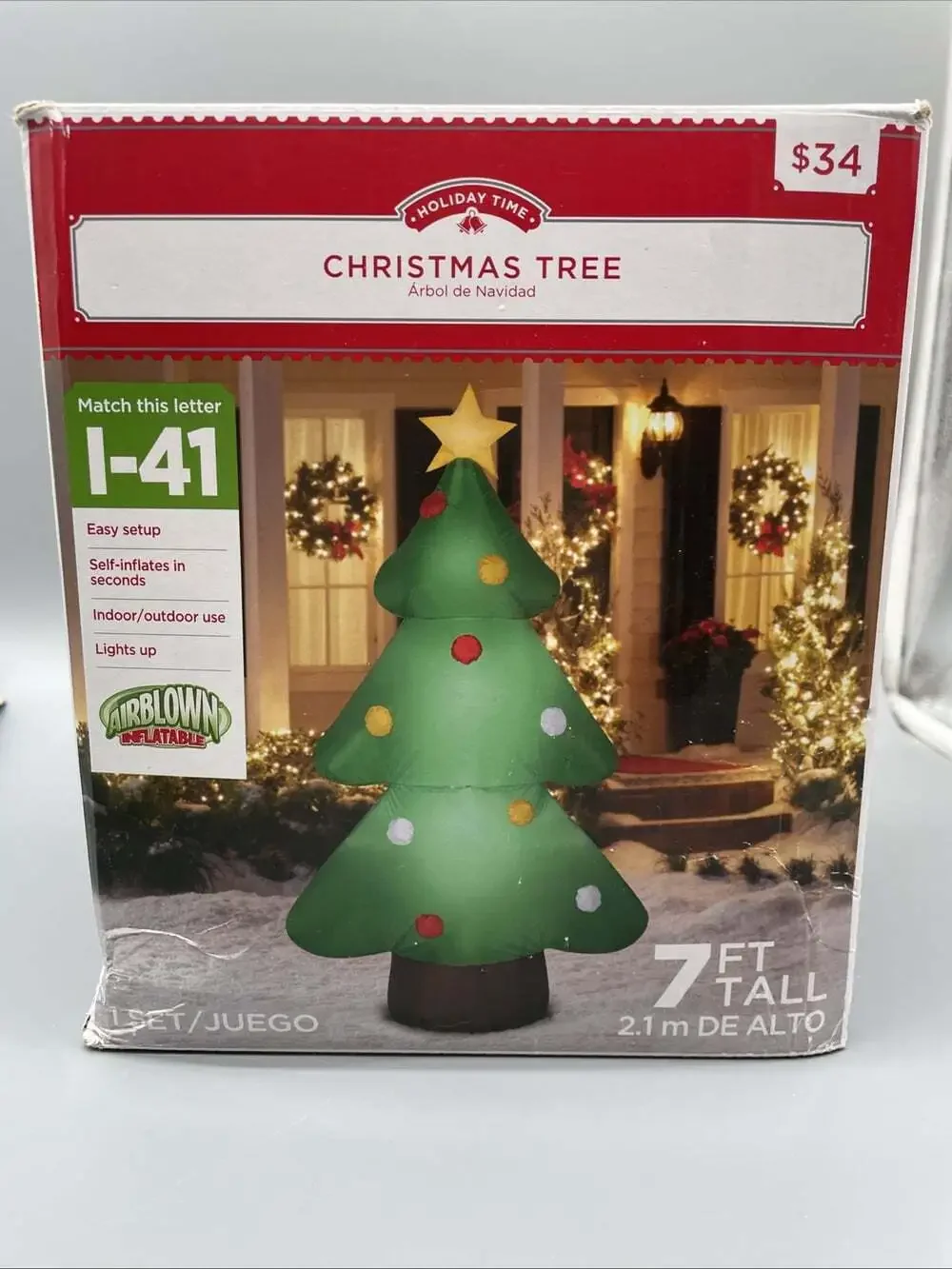 Holiday Time 7’ Self Inflatable Christmas Tree Airblown New Open Box - Complete